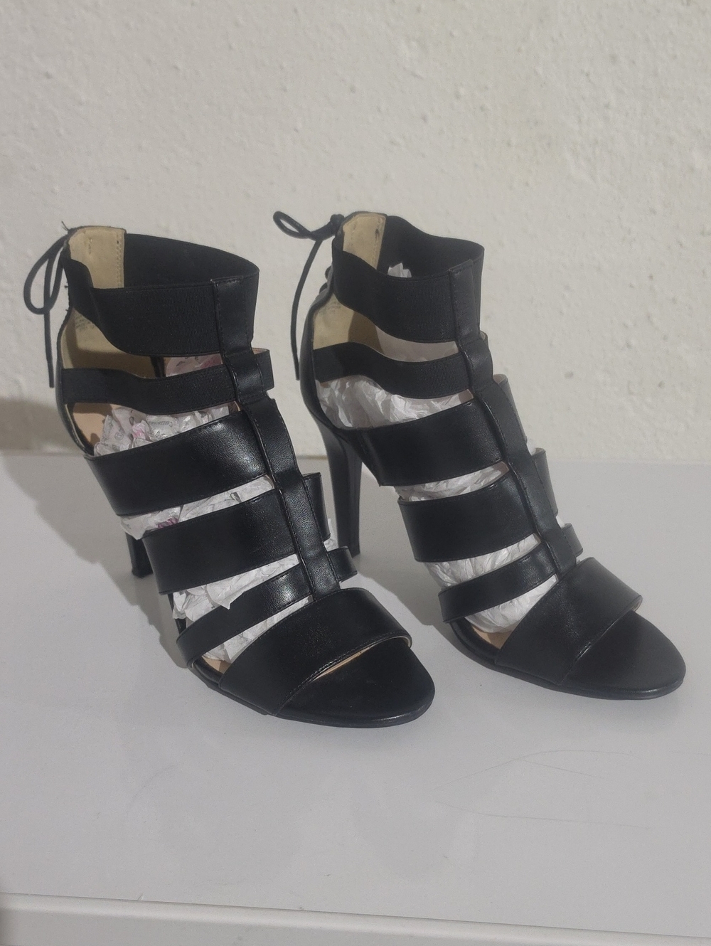 Nine West Black Strappy High Heel Sandals Sz 8.5